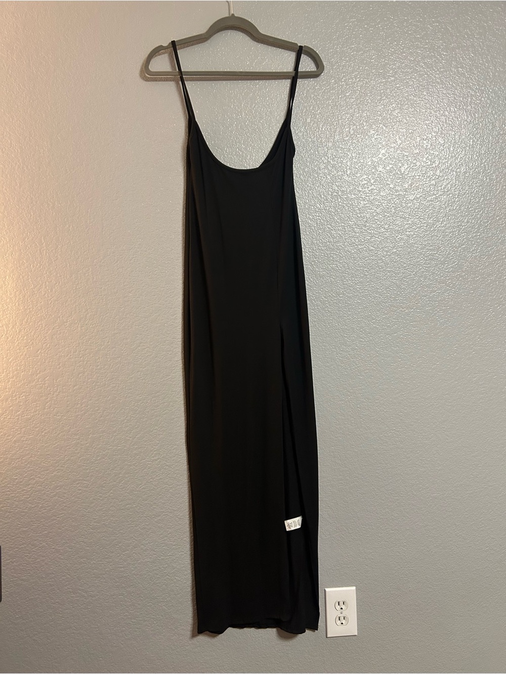 Women’s black side slit soft stretch long maxi skirt Skirtall size small
